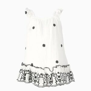 Zara White Dress with Black Floral Design Size 18-24 Months